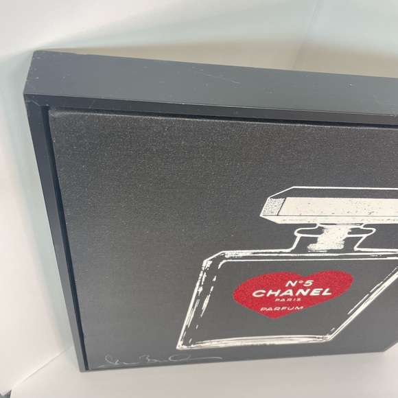 ‘I Love Chanel’ NO.5 Art Giclee Canvas Print Signed Shane Bowden Red Glitter 20” - Picture 7 of 16